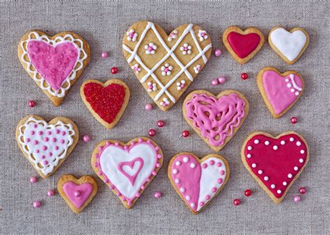 pink color heart shaped cookies hd love  wallpapers images