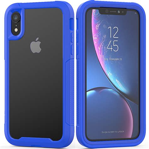 iphone xr case  allytech clear silicone hard pc shell full body protective support wireless