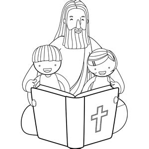jesus reading bible  children coloring page bible coloring pages