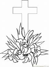 Coloring Pages Printable Cross Easter Kids Friday Good Crosses Print Color Flowers Drawing Lily Christian Book Colouring Jesus Children Cute sketch template