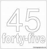 Forty Number Five Pages Coloring Numbers sketch template