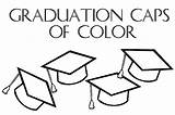 Graduation Coloring Pages Color Diploma Caps Cap Drawing Outline Getdrawings sketch template