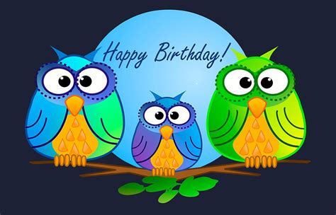 happy birthday card  owls  walstraasart redbubble