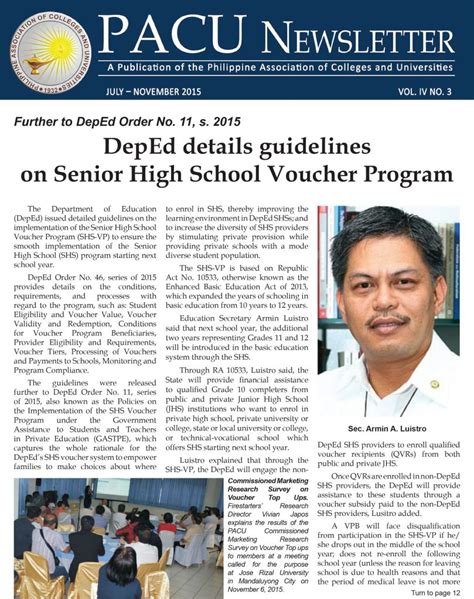 newsletter philippine association  colleges  universities