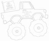 Truck Monster Template Applique Coloring Line Freequilt sketch template