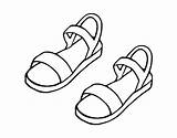 Sandals Coloring Drawing Shoes Flip Draw Pages Colouring Flops Color Printable Clothes Kids Templates Sketch Drawings Coloringcrew Sketchite sketch template