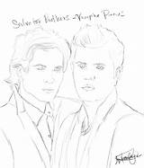 Vampire Diaries Coloring Pages Drawings Brothers Drawing Salvator Damon Easy Printable Cartoon Sketch Color Sketches Print Sketchite Deviantart Getcolorings Colo sketch template