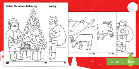 father christmas colouring pages