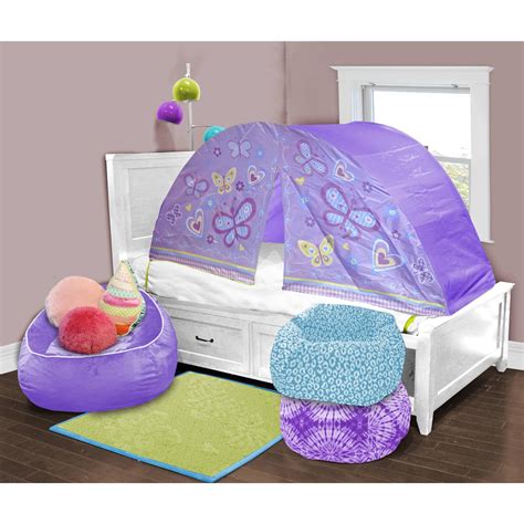 kids scene lavender butterfly play bed polyester play tent blue  purple walmartcom