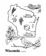 Wisconsin Coloring Pages Map State Outline Usa Color Printables Shape States Bird Printable Wi Print Kids Sheets Activities Clipart Go sketch template