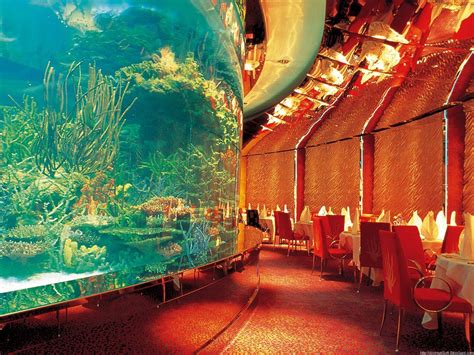 dinnertime at aquarium restaurant burj al arab dubai [1600x1200] r