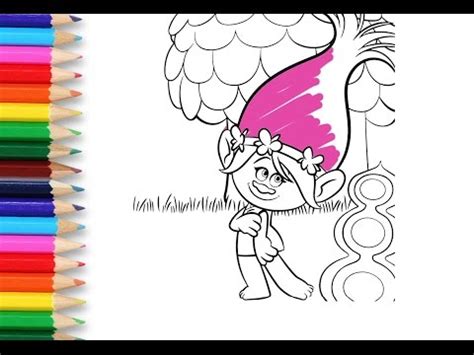 poppy trolls coloring pages  kids  toddlers coloring book youtube