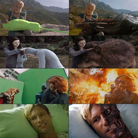 Famous Movie Scenes Before And After Visual Effects Slide 1