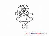 Gymnastic Colouring Hoop Children Coloring Pages Sheet Title sketch template