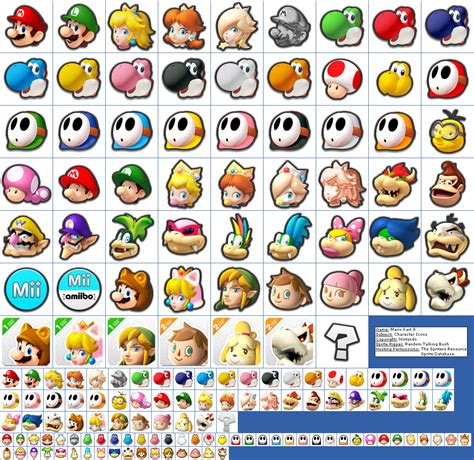 wii  mario kart  character icons  spriters resource