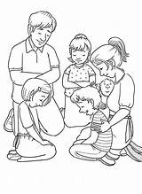 Coloring Praying Prayer Family Pages Drawing Pray Children Lords Jesus People School Sunday Kids Bible Colouring Child Lord Clipart Lds sketch template
