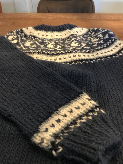 blauwe trui van echt ijslands wol te koop boktnl