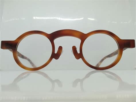 vintage n o s japan round amber blonde tortoise eyeglasses etsy