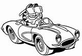 Coloring Car Pages Cat Driving Garfield Color sketch template