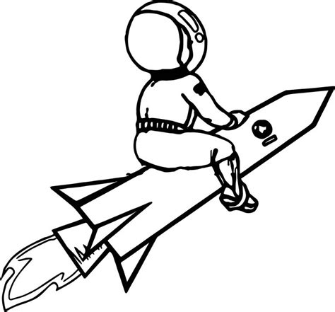 astronaut  rocket coloring page wecoloringpagecom