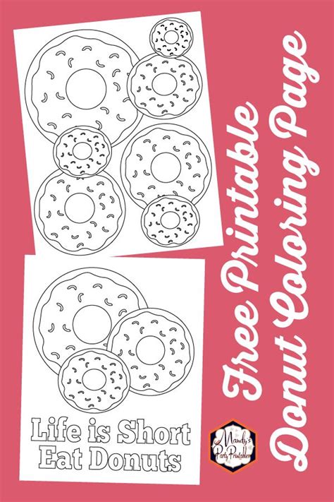 donut coloring pages  party sign mandys party printables simple