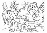 Navidad Colorear Renos Papá Santa sketch template