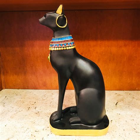 black egyptian ancient style cat goddess bastet statue 2 sizes availa