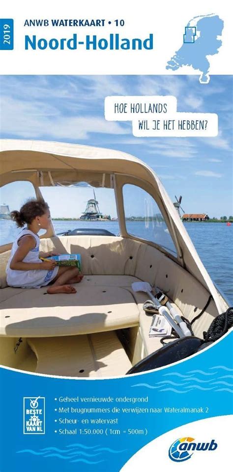 anwb waterkaart  noord holland holland waterway boat