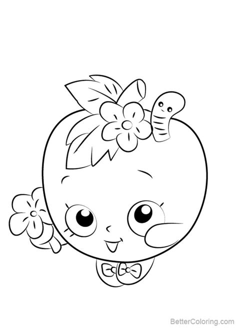 apple blossom  shopkins coloring pages  printable coloring pages