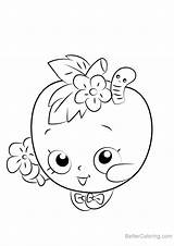 Apple Shopkins Coloring Blossom Pages Kids Printable Getdrawings Drawing Easy sketch template