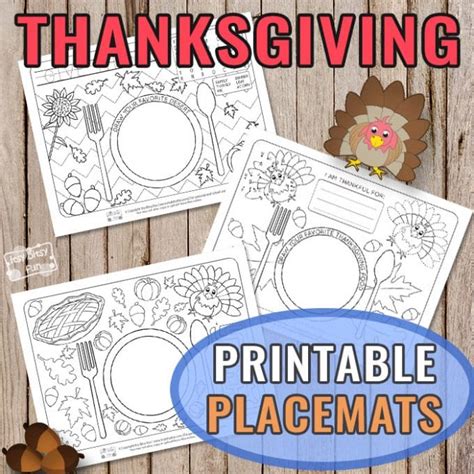 printable thanksgiving day placemats itsy bitsy fun