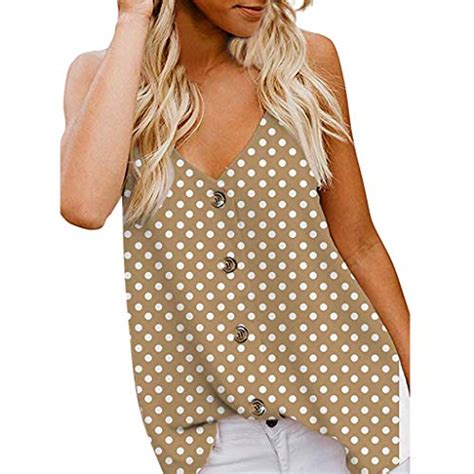women s v neck vintage polka dot cami tank tops summer loose fit casual