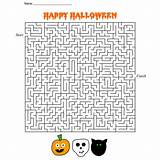 Halloween Printable Puzzles Mazes Maze Printablee sketch template