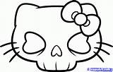 Kitty Hello Skull Drawings Draw Drawing Easy Coloring Skulls Kids Clipart Sketch Pages Simple Cartoon Step Cat Tattoo Sugar Clip sketch template