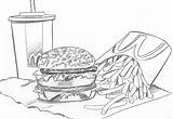 Mcdonalds Coloring Drawing Pages Sketch Meal Restaurant Food Drawings Do Printable Paintingvalley Pencil sketch template