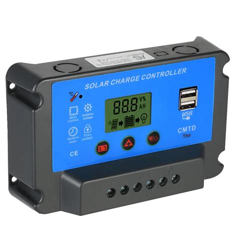 vv solar charge controller  lcd display auto usb solar panel charge regulator led