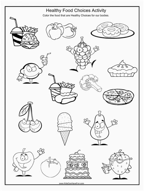 healthy eating healthy food coloring pages askworksheet