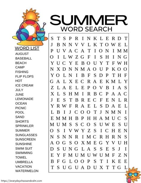 Free Printable Summer Word Searches 2450 Hot Sex Picture