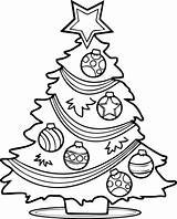 Tree Christmas Coloring Printable Pages Drawing Sheets sketch template