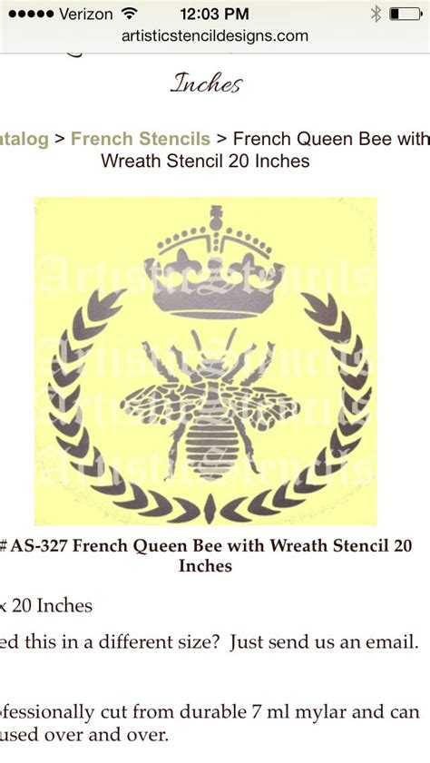 queen bee stencil bee stencil french stencil queen bees