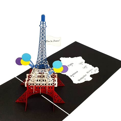 eiffel tower pop  card greeting card  french culture lovedup