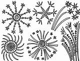 Coloring Fireworks Independence Celebration Sky Wonderful sketch template