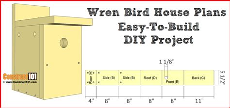 wren bird house plans easy diy project   construct