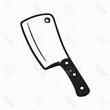 Knife Butcher Cleaver sketch template