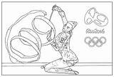 Coloring Olympic Pages Gymnastic Rio Games Adults Sport sketch template