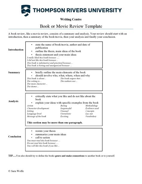 book review templates kids middle school  templatelab