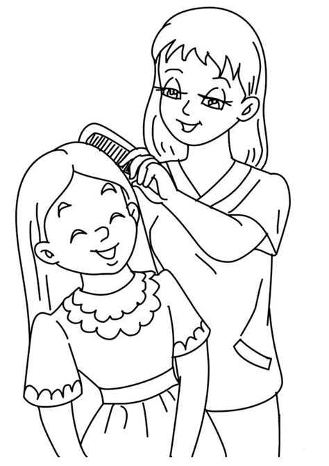 mother daughter printable coloring pages