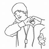 Justin Bieber Coloring Gesture Netart sketch template