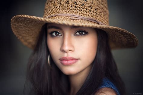wallpaper face women model hat closeup black hair