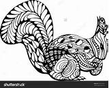 Zentangle Squirrel Coloring Tattoodaze Drawn Hand Style Book Tattoo sketch template